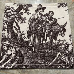 Set of 11 Cloth Toile Napkins, New, 9"